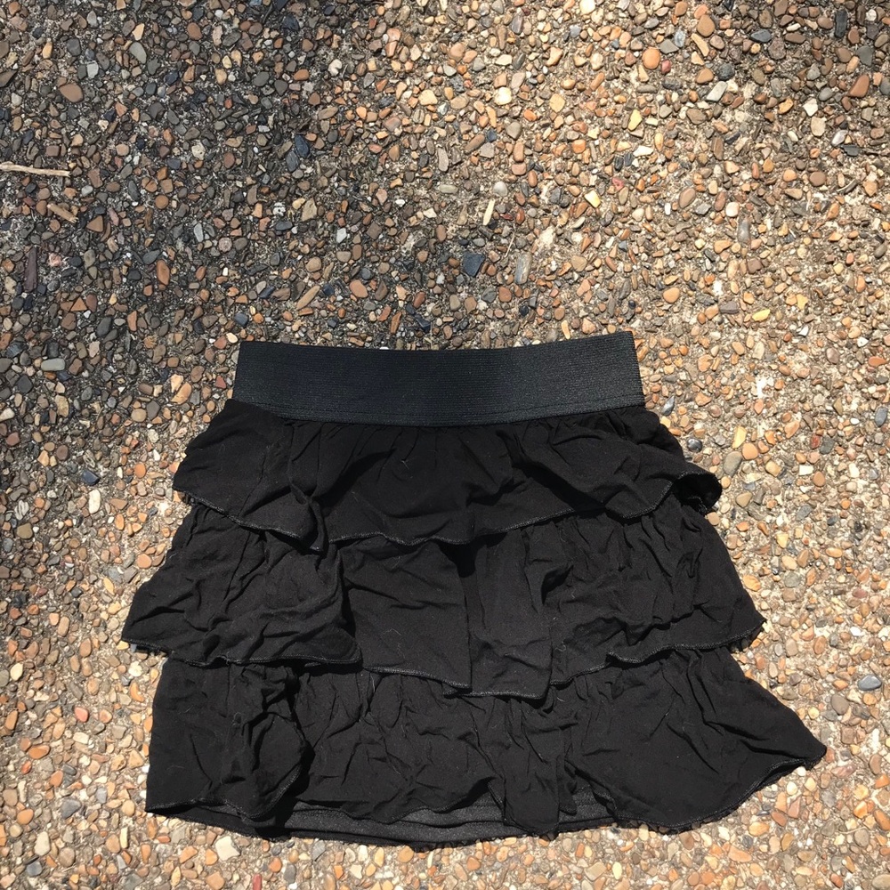 Black ruffle skirt